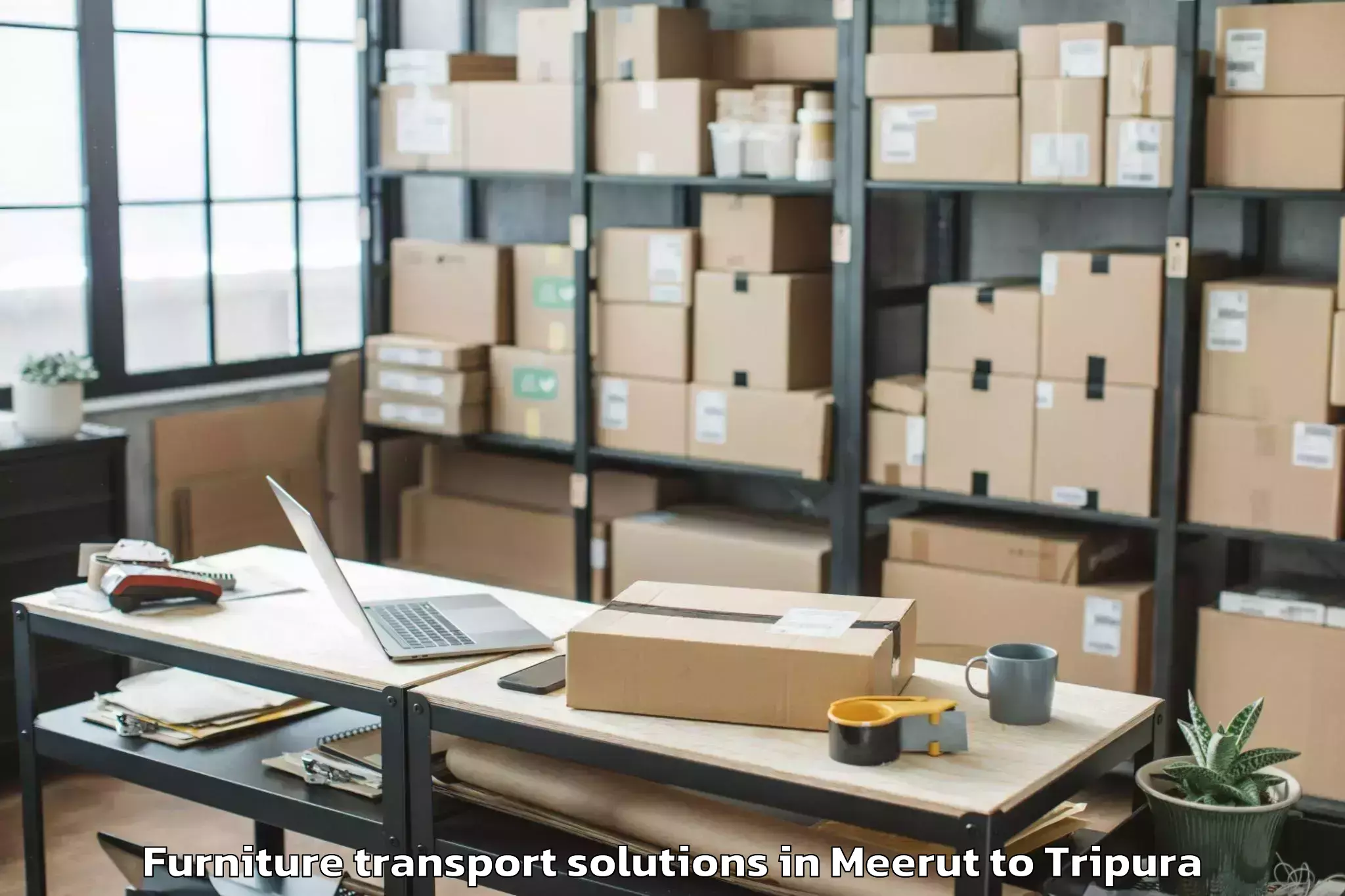 Expert Meerut to Aambasa Furniture Transport Solutions